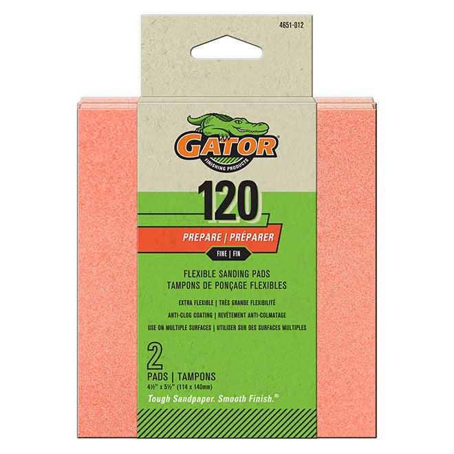 Rust-Oleum Gator 4-1/2-in x 5-1/2-in 120-Grit Multi-Surface Sanding Sponge - 2-Pack - Each