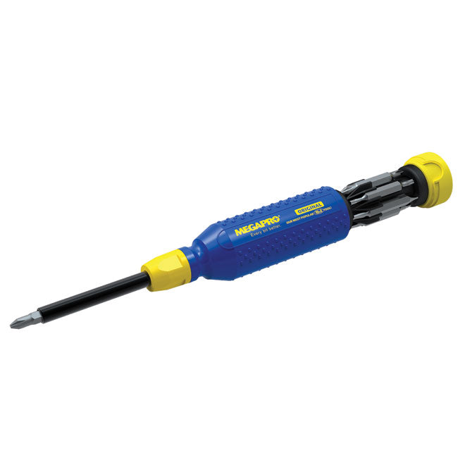 Megapro 15-in-1 Multi-Bit Screwdrivers - 7 Double-end Bits Included - Alloy Steel Shank - 1/4-in Hex Nut Driver - Each