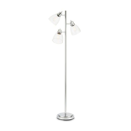 Catalina Indoor Floor Lamp with Glass Shade 67-in Chrome-