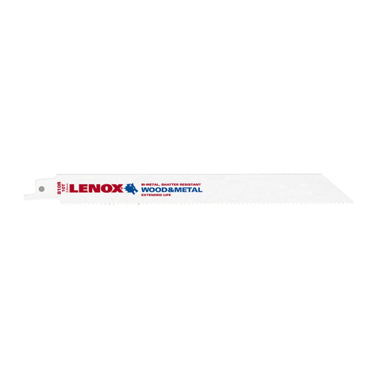 Lenox Bi-Metal Reciprocating Saw Blade - 8-in L x 3/4-in W - 1/2-in Thick - 10 TPI - 5 Per Pack - Each