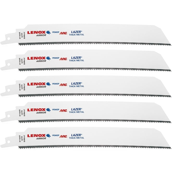 LENOX 9-in 10-TPI Power Arc Curved Metal-Cutting Reciprocating Saw Blade - 5-Pack - Each