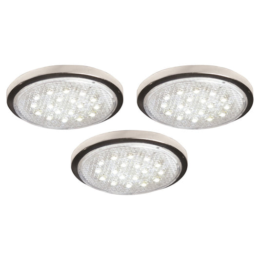 Multi-Colour LED Puck Lights with Remote - 3-Pack-