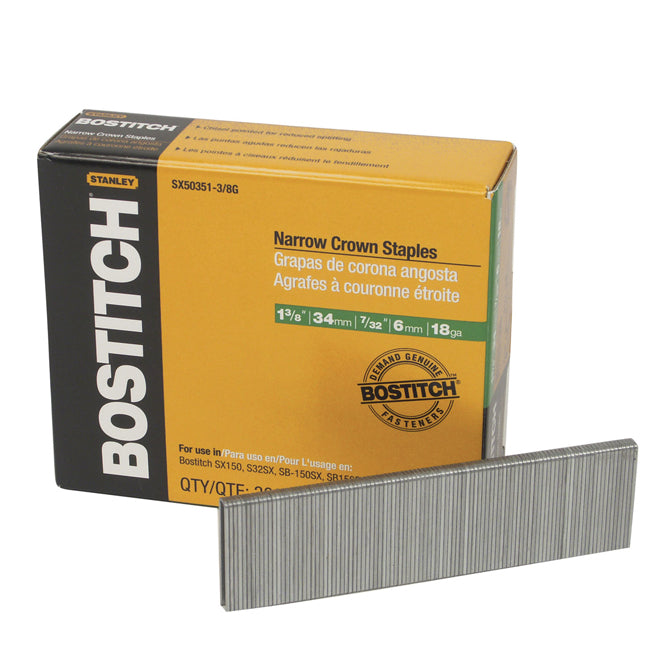 Narrow Crown Staples 1 1/8-in - 18-Gauge - 3000 Box - Each