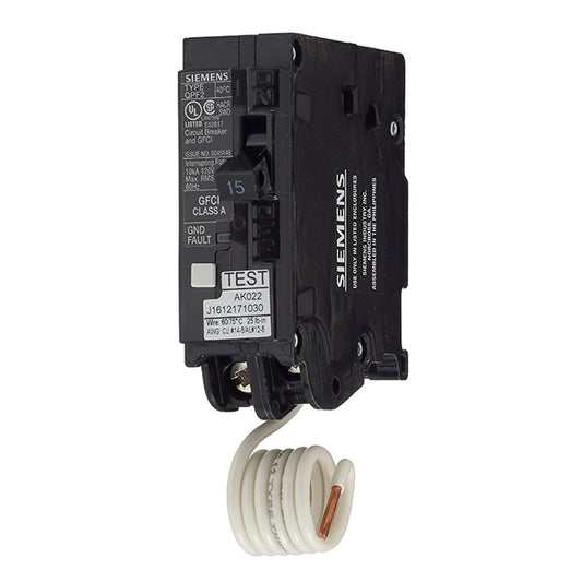 1-Pole 120 V AC GFCI Circuit Breaker - 15 A Rated-Each