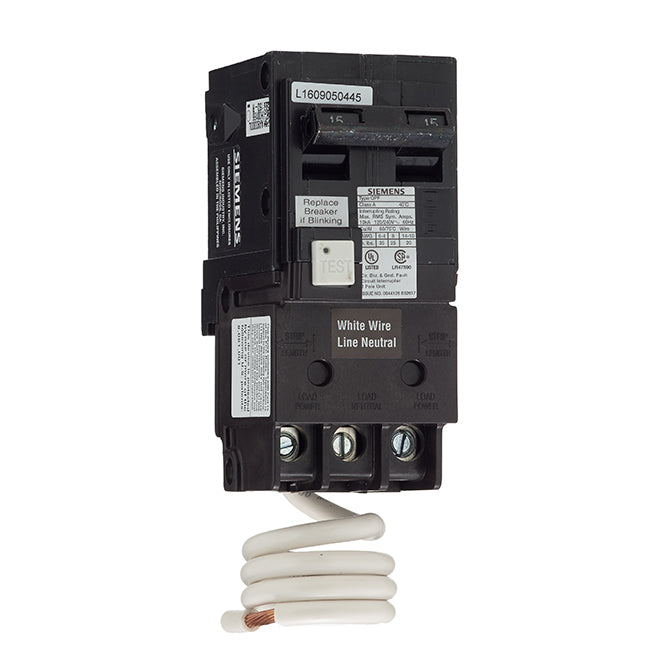 2-Pole 120/240 V AC GFCI Circuit Breaker - 15 A Rated-Each