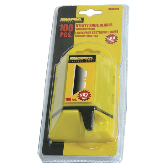 Shopro Utility Knife Blades with Dispenser - 100 Units - Each