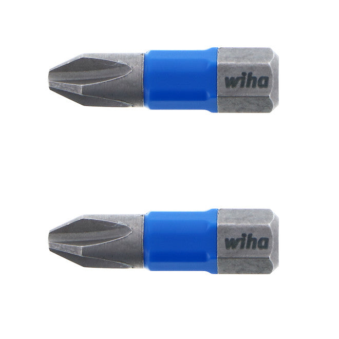 Wiha TErminatorBlue Impact Driver Steel #2 Phillips Screw Bit Duo - 1-in - Pack