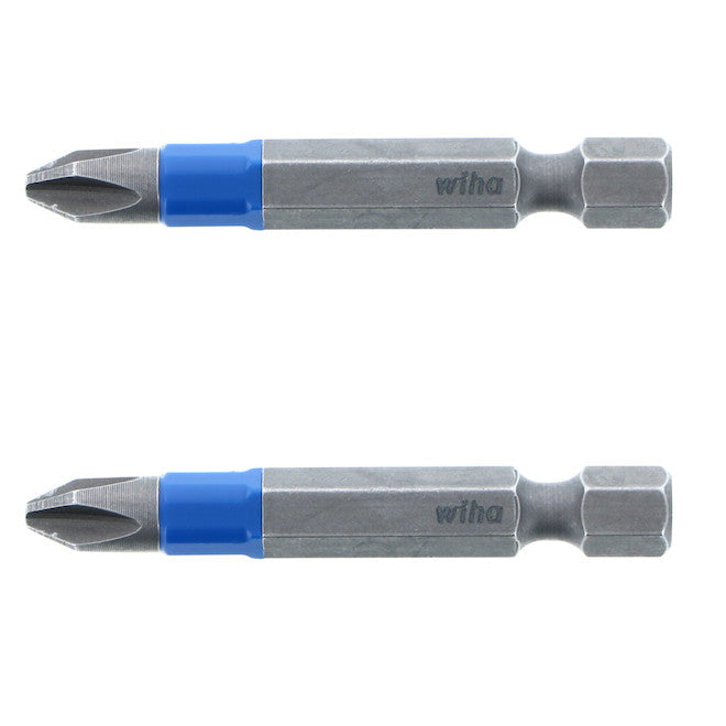 Wiha TerminatorBlue Impact Steel #2 Phillips Screwdriver 2-Bit Set - 2 in - Pack