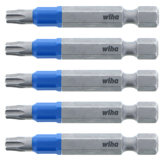 Wiha TerminatorBlue Torx T25 Sre3wdriver Bit Set - High Impact Steel - Pack of 5 - Pack