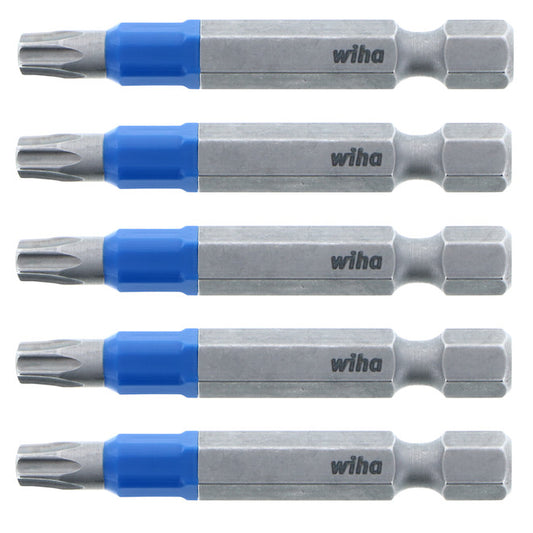 Wiha TerminatorBlue Torx T25 Sre3wdriver Bit Set - High Impact Steel - Pack of 5 - Pack