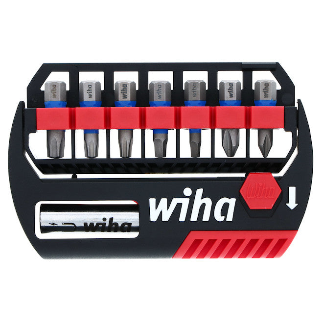 Wiha TerminatorBlue Impact Driver 8-Magnetic Bit Set - 1-in - Stainless Steel -