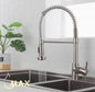 Pull-Out Spiral Flexible Kitchen Faucet 20" In Brushed Nickel Finish