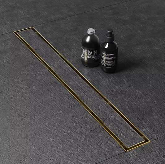 Linear Shower Drain with Cover 30 Inches Brushed Gold