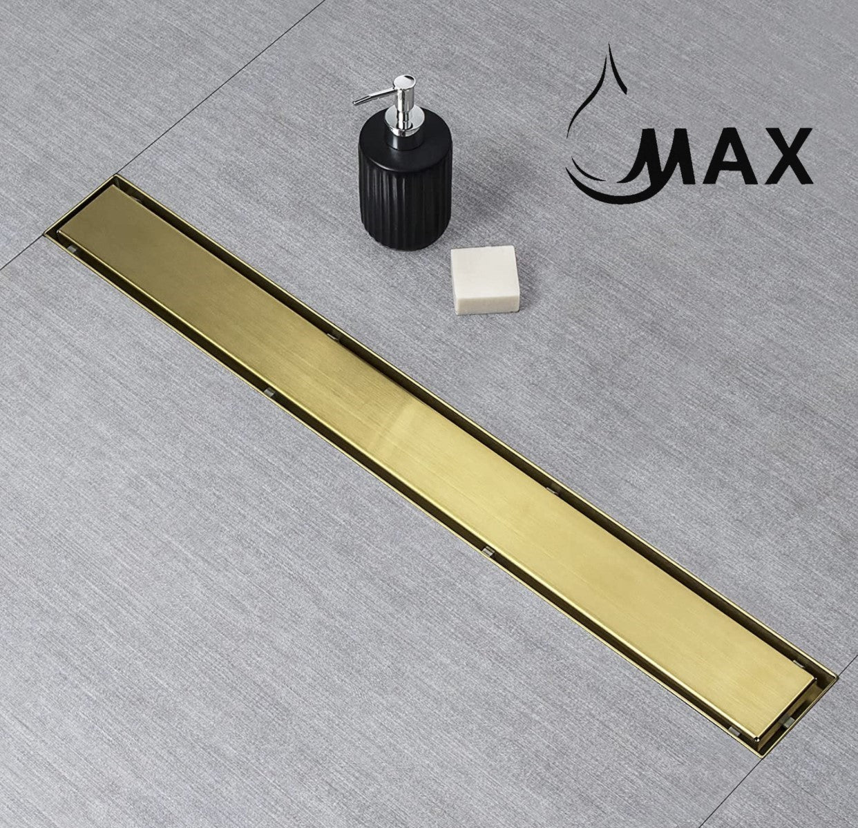 Linear Shower Drain with Cover 30 Inches Brushed Gold