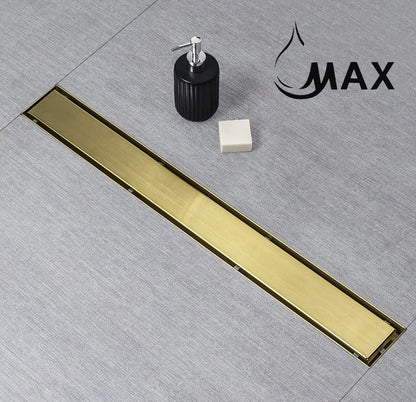 Linear Shower Drain with Cover 30 Inches Brushed Gold