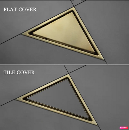 Corner Shower Drain Tile-In 6 inches Brushed Gold