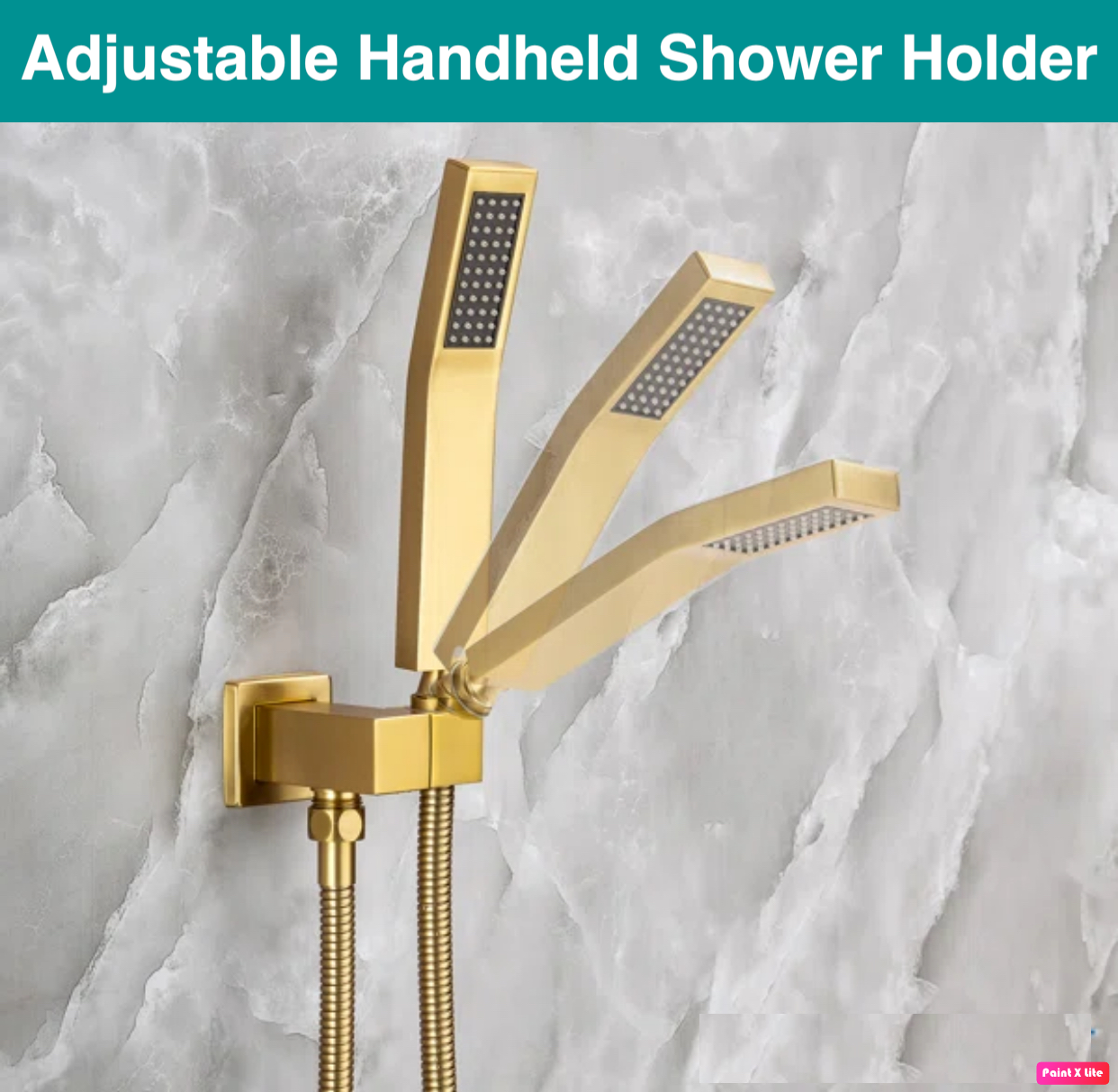 Ceiling Tub Shower System Set Three Function With Pressure-Balance Valve Swirling Spout Brushed Gold Finish