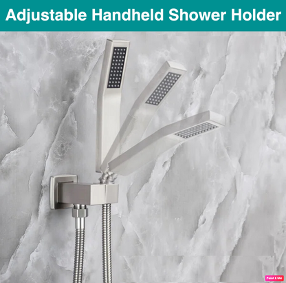 Waterfall Roman Tub Two Function Single Handle With Diverter And Sprayer Handheld Shower Brushed Nickel