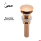 Metal Push Pop-Up Bathroom Sink Drain Without overflow Rose Gold Finish