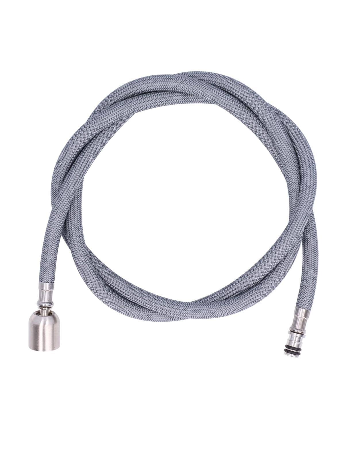 Pull-out kitchen faucet replacement hose click-connection Nylon Braid PVC gray-brushed Nickel Finish