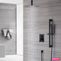 Ceiling Shower System Two Functions Hand-Held Slide Bar With Pressure Balance Valve Matte Black Finish