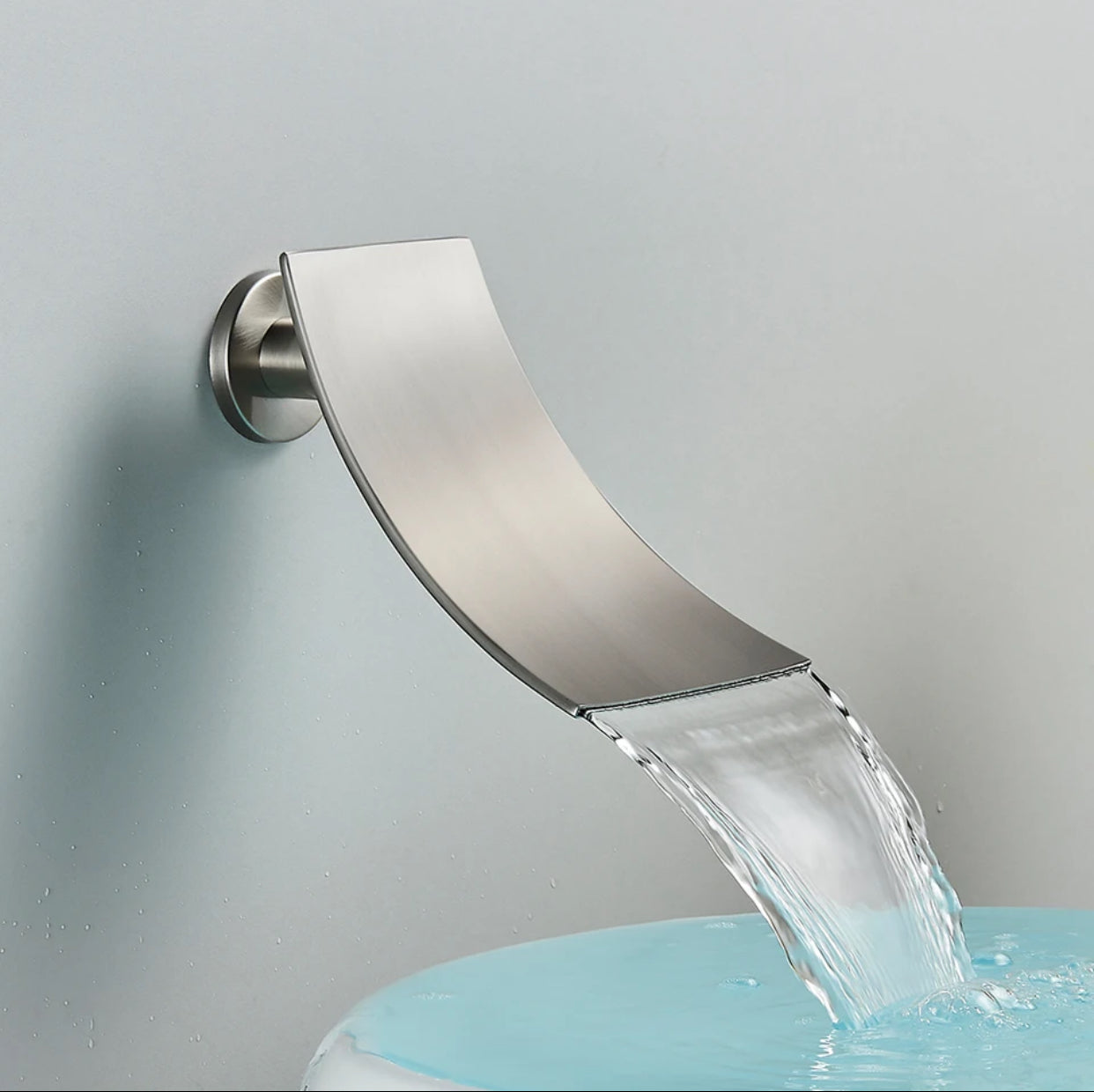 Waterfall Spout Shower System Set Three Functions With pressure balance valve Brushed Nickel.