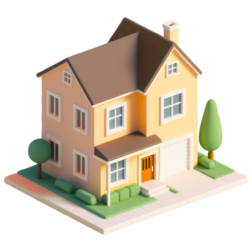 Homeowners dump run services icon showing a house for furniture and yard waste removal.