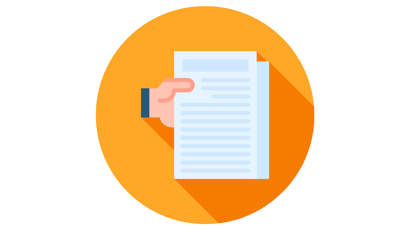 Document icon representing the first step to sell surplus materials by submitting item details through Site Connected’s online form.